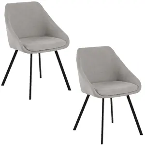 Comparateur de prix : Toilinux - Lot de 2 fauteuils de table Maxine en tissu - Gris