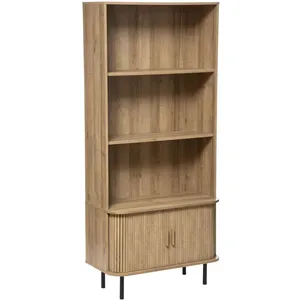 Comparateur de prix : Atmosphera Bibliothèque 2 Portes Colva En Bois - Marron