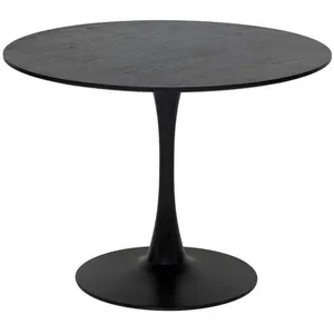 ATMOSPHERA Table à manger ronde en bois pour 4 personnes elias - noir pas cher