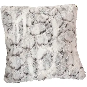Enjoy Home Coussin gris à poils doux 40 x 40 cm