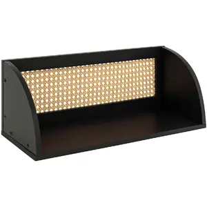 Comparateur de prix : Atmosphera - Étagère murale en cannage - Noir et beige