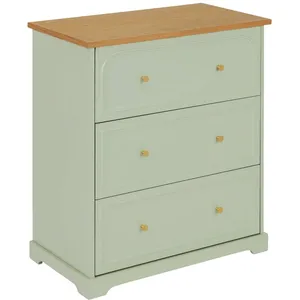 Comparateur de prix : Atmosphera - Commode 3 tiroirs en bois MOHEA - Vert céladon