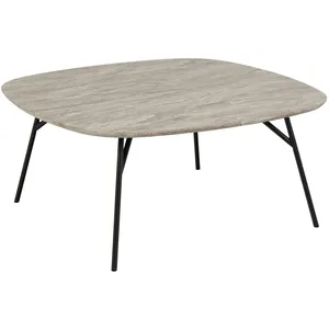 Toilinux Table basse en bois et métal HALDOR - Gris brun pas cher