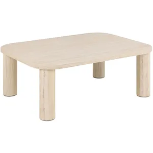 Toilinux Table basse rectangulaire effet travertin GÖRAN - Beige pas cher
