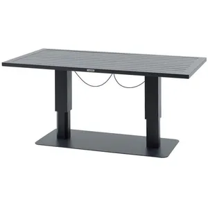 HESPERIDE Table de jardin relevable rectangulaire en aluminium salimia - gris graphite pas cher