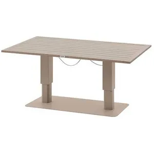 HESPERIDE Table de jardin relevable rectangulaire en aluminium salimia - argile et lin