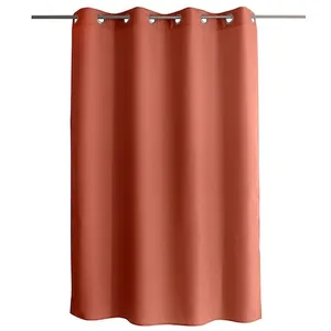 TOILINUX - Rideau uni à 8 oillets BASIC - 140 x 180 cm - Terracotta - BASIC pas cher