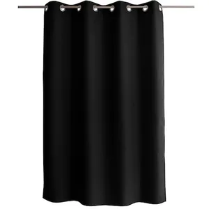TOILINUX - Rideau uni à 8 oillets BASIC - 140 x 180 cm - Noir - BASIC pas cher