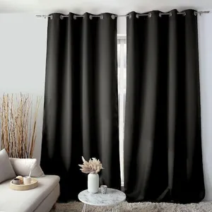 TOILINUX Rideau occultant grande hauteur REGLISSE - 140 x 280 cm - Noi... pas cher