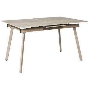 Comparateur de prix : Table à manger extensible en céramique effet travertin pour 6 à 8 pers...