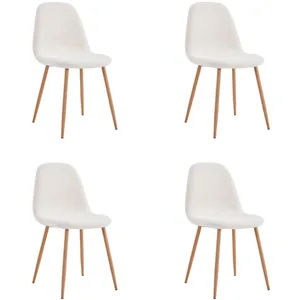 Lot de 4 chaises en bouclette freya - blanc