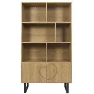 Comparateur de prix : Bibliothèque 2 portes en bois calypso - marron