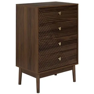 Commode 4 tiroirs effet noyer tiffany - marron
