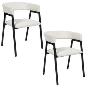 Comparateur de prix : Lot de 2 fauteuils design en tissu côtelé scott - beige