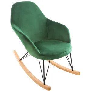 Comparateur de prix : ATMOSPHERA Rocking chair en velours Ewan - Vert Taille unique Vert