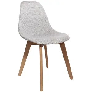The Home Deco Factory - Chaise scandi en grosse maille Flora - Gris clair pas cher