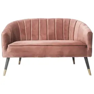 Leitmotiv - Canapé art déco en velours Royal - 2 Places - Rose - Royal pas cher