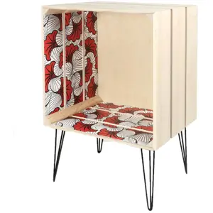 Comparateur de prix : THE CONCEPT FACTORY Bout De Canapé Ethnique Wax - L. 40 X H. 60 Cm - Rouge