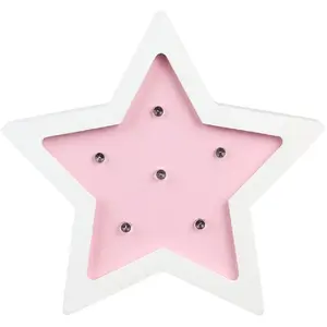 Comparateur de prix : TOM ET ZOE Lampe En Bois Enfant Etoile - H. 13 Cm - Rose