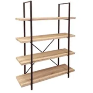URBAN LIVING - Bibliothèque industrielle Dock - L. 100 x H. 140 cm - Marron - Dock