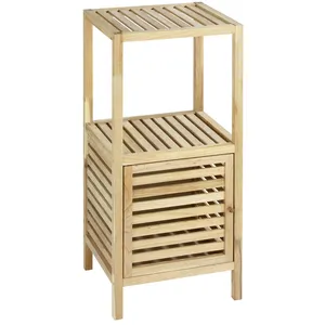 Comparateur de prix : Wenko Etagère De Salle De Bain En Bois Norway - L. 39,5 X H. 86 Cm