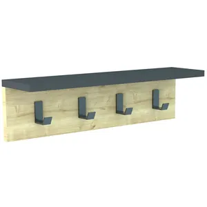 Comparateur de prix : Toilinux - Porte manteau Ayla 60 cm - Bois clair et Gris Anthracite