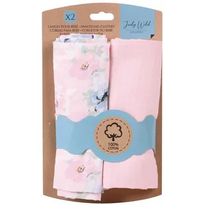 Toilinux - Lot de 2 langes pour enfant - 90 x 70 cm - modèle Fleurs - Judy wild pas cher