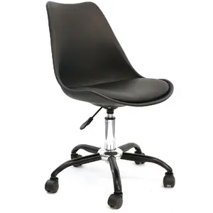 Comparateur de prix : THE CONCEPT FACTORY Chaise de bureau à roulettes design Kiruna - Noir