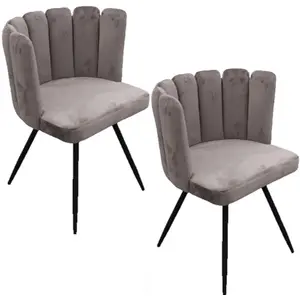 Comparateur de prix : Toilinux - Lot de 2 Chaises design effet velours Ariel - Gris