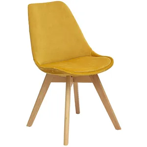 Comparateur de prix : Toilinux - Lot de 4 Chaises effet velours Baya - Ocre - Baya