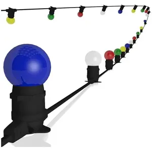 Comparateur de prix : REVENERGIE Rêvenergie Guirlande guinguette extErieure Lumineuse LED 20 Ampoules B22 Multicolore 10m