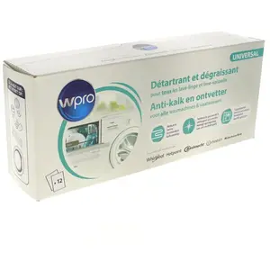 MARQUE WPRO 484000008801 Detartrant - 12 doses pour Lave-linge/Lave-vaissell pas cher