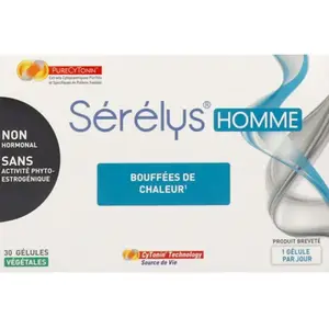 Comparateur de prix : Serelys Pharma Sérélys Homme, Gélule, complément alimentaire pour l'andropause, bt 30