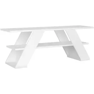 Pegane Meuble TV en bois coloris blanc - longueur 120 x profondeur 34 ... pas cher