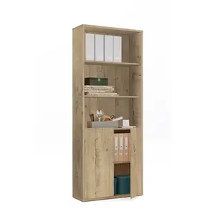 Pegane Bibliothèque, étagère de rangement coloris chêne doré - Longueu... pas cher
