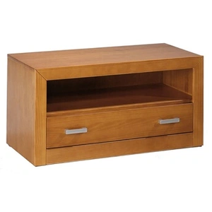 Pegane Meuble TV en pin massif coloris cerisier - Longueur 100 x Profondeur 55 x Hauteur 45 cm -- pas cher