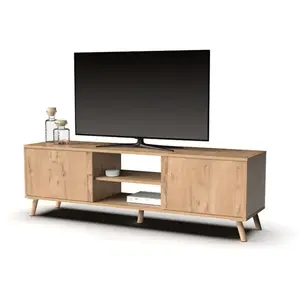 Non communiqué Meuble TV coloris chene dore - Hauteur 50 x Longueur 160 x Profondeur 40 cm - PEGANE - pas cher