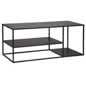 Non communiqué Meuble TV en acier coloris noir - Longueur 120 x Profondeur 50 x Hauteur 50 cm - PEGANE - pas cher