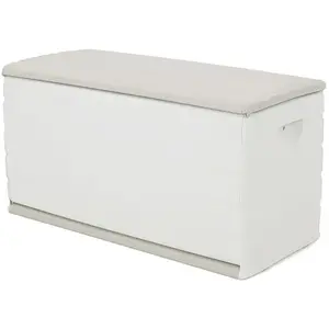 Comparateur de prix : Non communiqué Coffre de rangement 350L interieur/exterieur coloris beige - Longueur 120 x Profondeur 61 x Hauteur 53 cm -PEGANE-