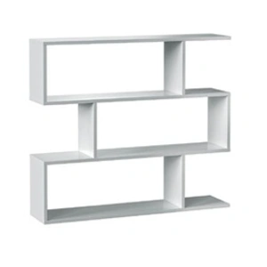 Comparateur de prix : Pegane Bibliothèque, étagère basse 3 niveaux en bois mélaminé coloris blanc brillant - Longueur 110 x Profondeur 24 x Hauteur 97 cm --