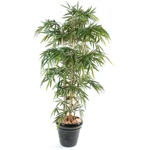 Pegane Plante artificielle haute gamme Spécial extérieur / Bambou artificiel coloris vert - Hauteur 120 cm
