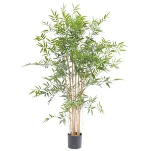 Pegane Plante artificielle haute gamme Spécial extérieur en Bambou artificiel, couleur verte - Dim : 120 x 75 cm pas cher