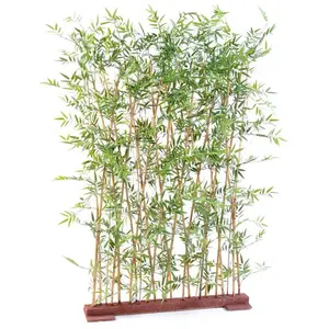 Pegane Plante artificielle haute gamme Spécial extérieur/ Haie artificielle BAMBOU coloris vert - Dim : 190 x 35 x 110 cm pas cher