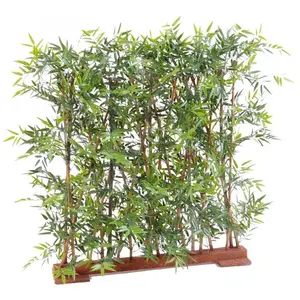 PEGANE Plante artificielle haute gamme Spécial extérieur/ Haie Bambou artificiel coloris vert - Dim : L120 x P45 x H 90 cm pas cher