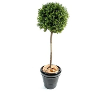 Pegane Plante artificielle haute gamme Spécial extérieur / Buis boule coloris vert - Dim : H.110 x D.45 cm