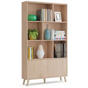 Comparateur de prix : Non communiqué Bibliotheque de 2 portes coloris effet bois - Hauteur 180 x Longueur 100 x Profondeur 30 cm -PEGANE-