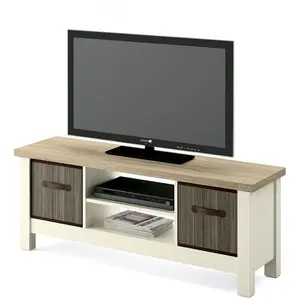 Non communiqué Meuble TV 2 portes coloris Pin/Cambrian - Hauteur 51 x Longueur 130 x Profondeur 41 cm -PEGANE- pas cher