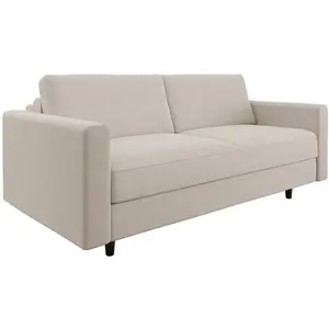 Sia Home Canapé convertible express dunlopillo tissu tramé beige 160cm pas cher