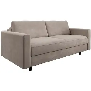 Sia Home Canapé convertible express dunlopillo velours beige taupe 160cm pas cher