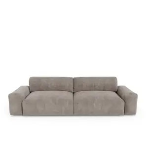 Sia Home Canapé 3 places velours taupe 220cm pas cher